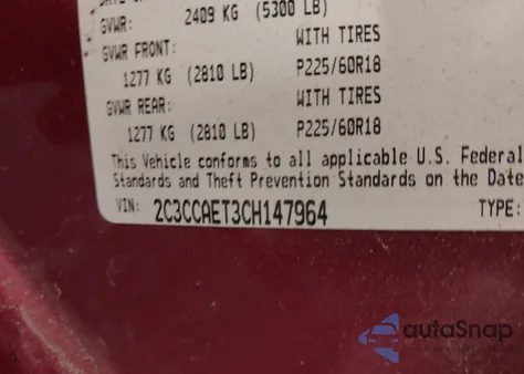 2012 Chrysler 300C from USA, damaged, VIN 2C3CCAET3CH147964